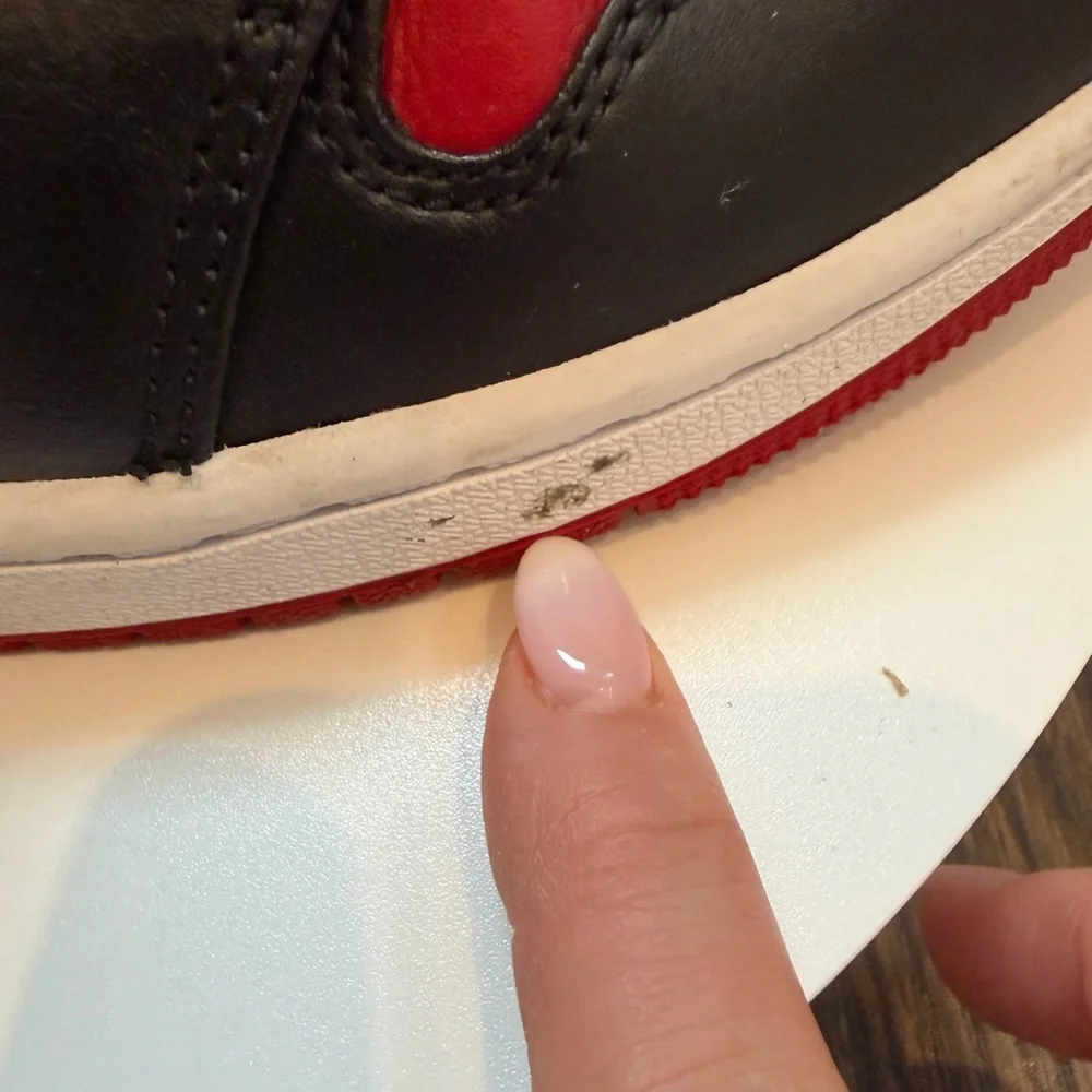 Air Jordan 1 Low Alternate Bred Toe Black White Red 553558-066‎ Mens Size 7